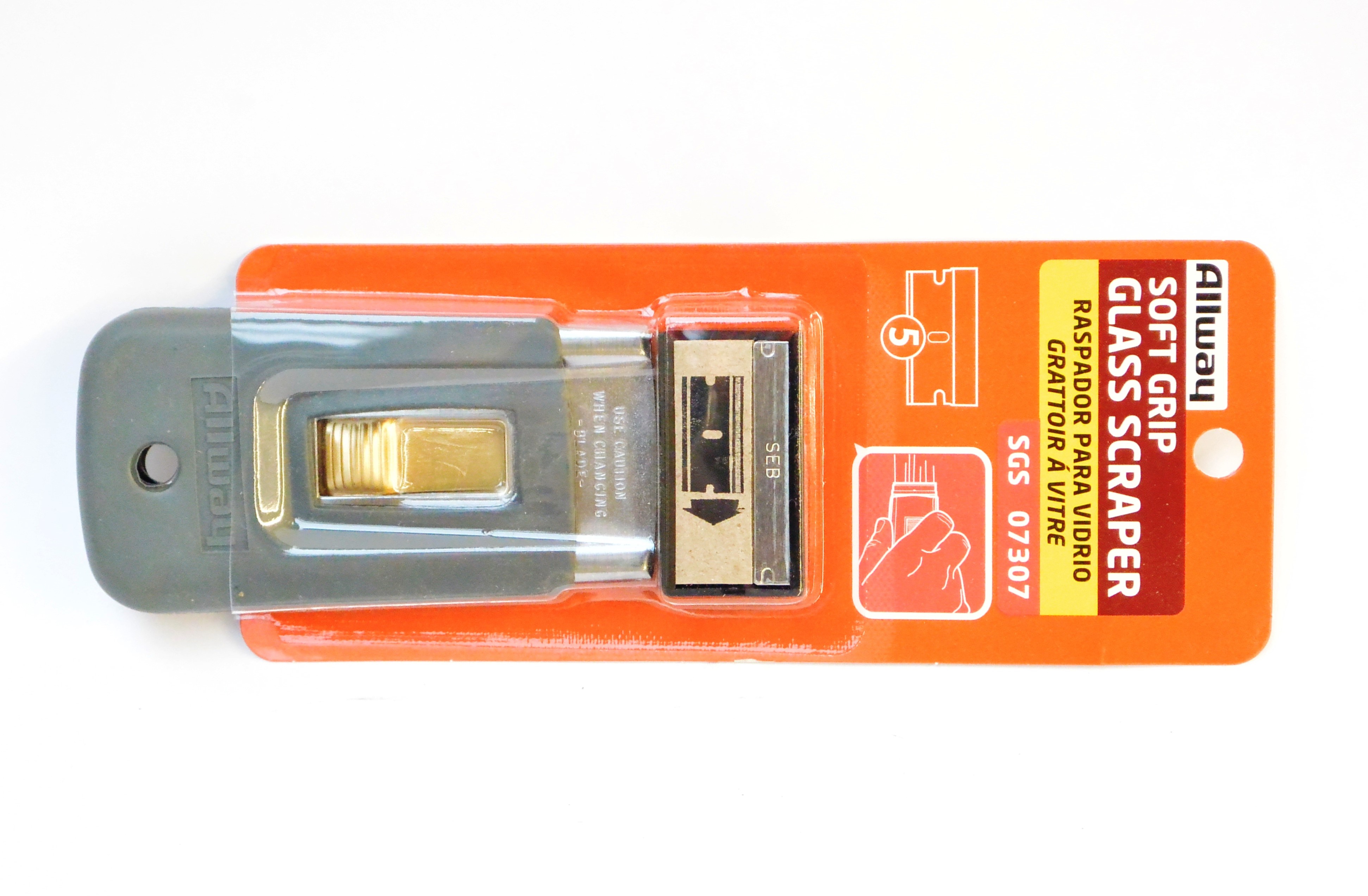 Allway Glasreiniger Softgrip Met Reserve Mesjes