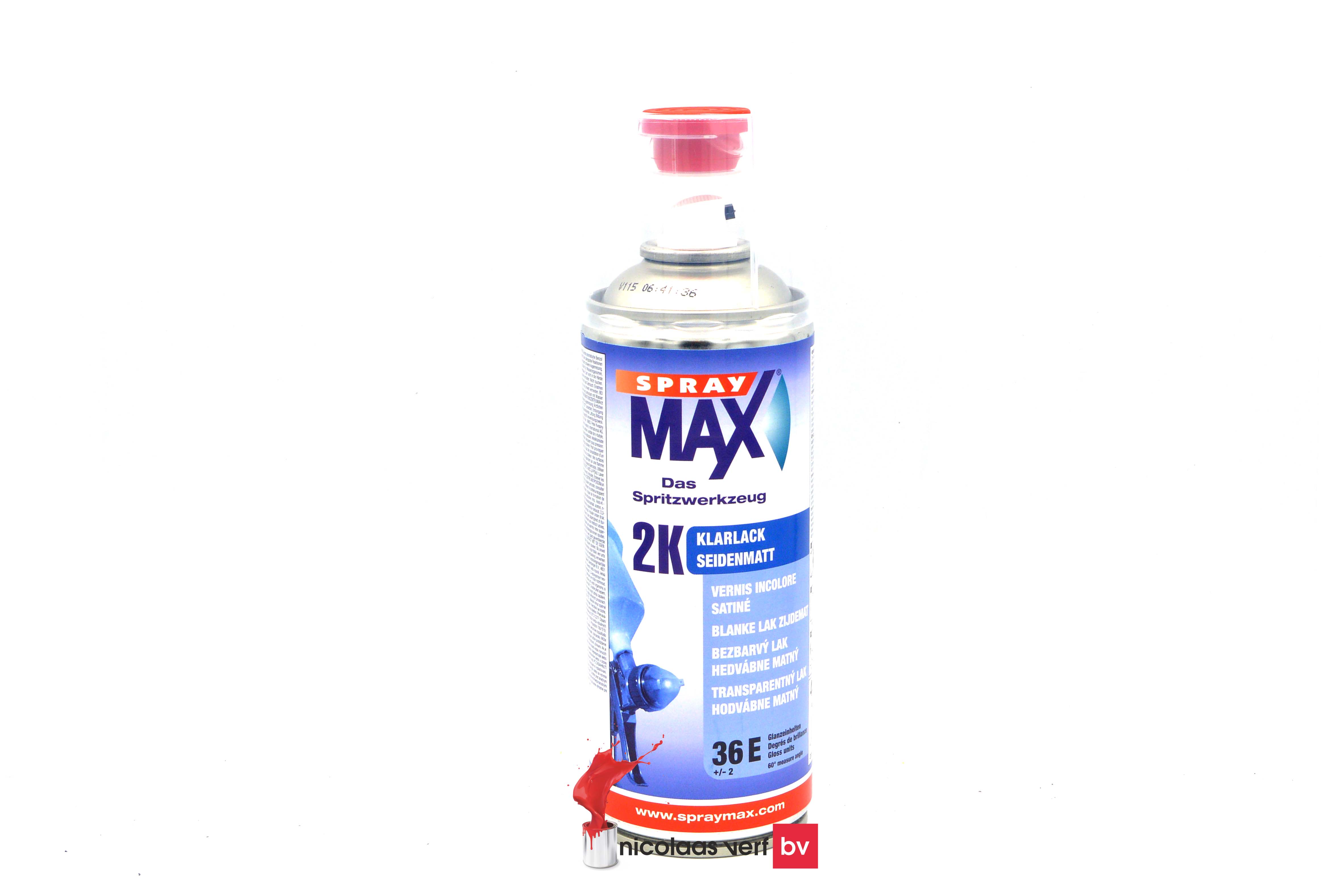 Spray MAX 2K Blanke Lak Zijdemat Spuitbus 400 Ml