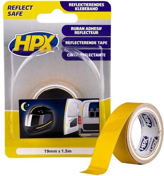 HPX Reflecterende Tape 19mm X 1,5mtr Geel